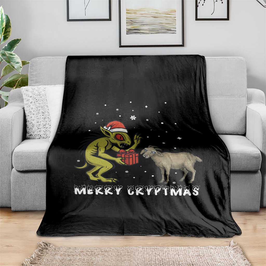 Funny Chupacabra Throw Blanket Merry Cryptmas Christmas Gift - Wonder Print Shop