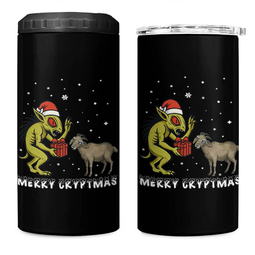 Funny Chupacabra 4 in 1 Can Cooler Tumbler Merry Cryptmas Christmas Gift