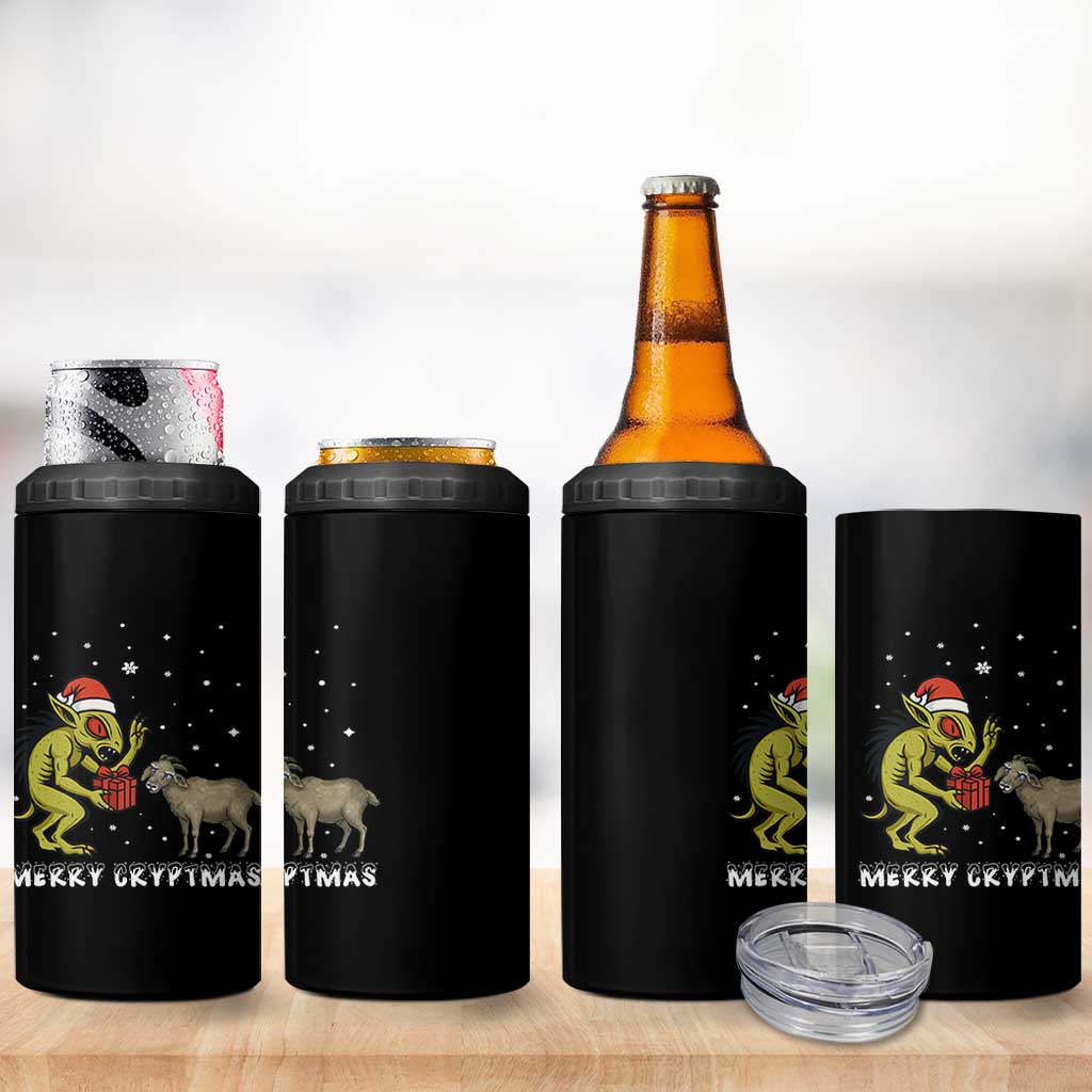 Funny Chupacabra 4 in 1 Can Cooler Tumbler Merry Cryptmas Christmas Gift