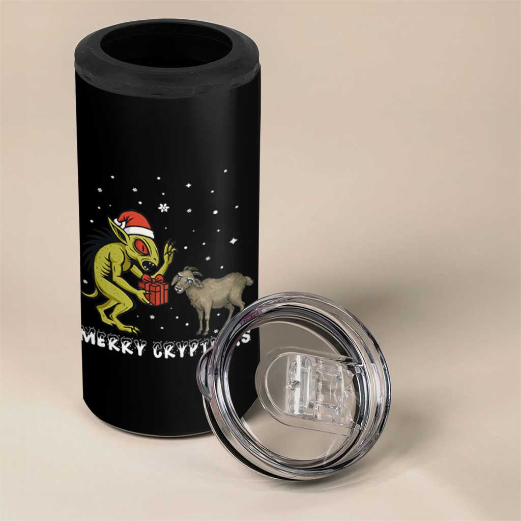 Funny Chupacabra 4 in 1 Can Cooler Tumbler Merry Cryptmas Christmas Gift