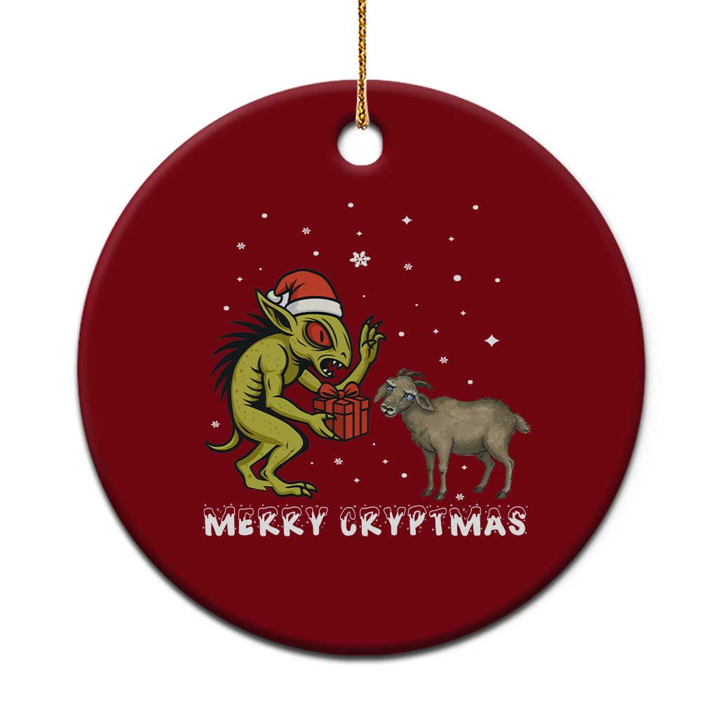 Funny Chupacabra Ceramic Ornament Merry Cryptmas Xmas Gift - Wonder Print Shop