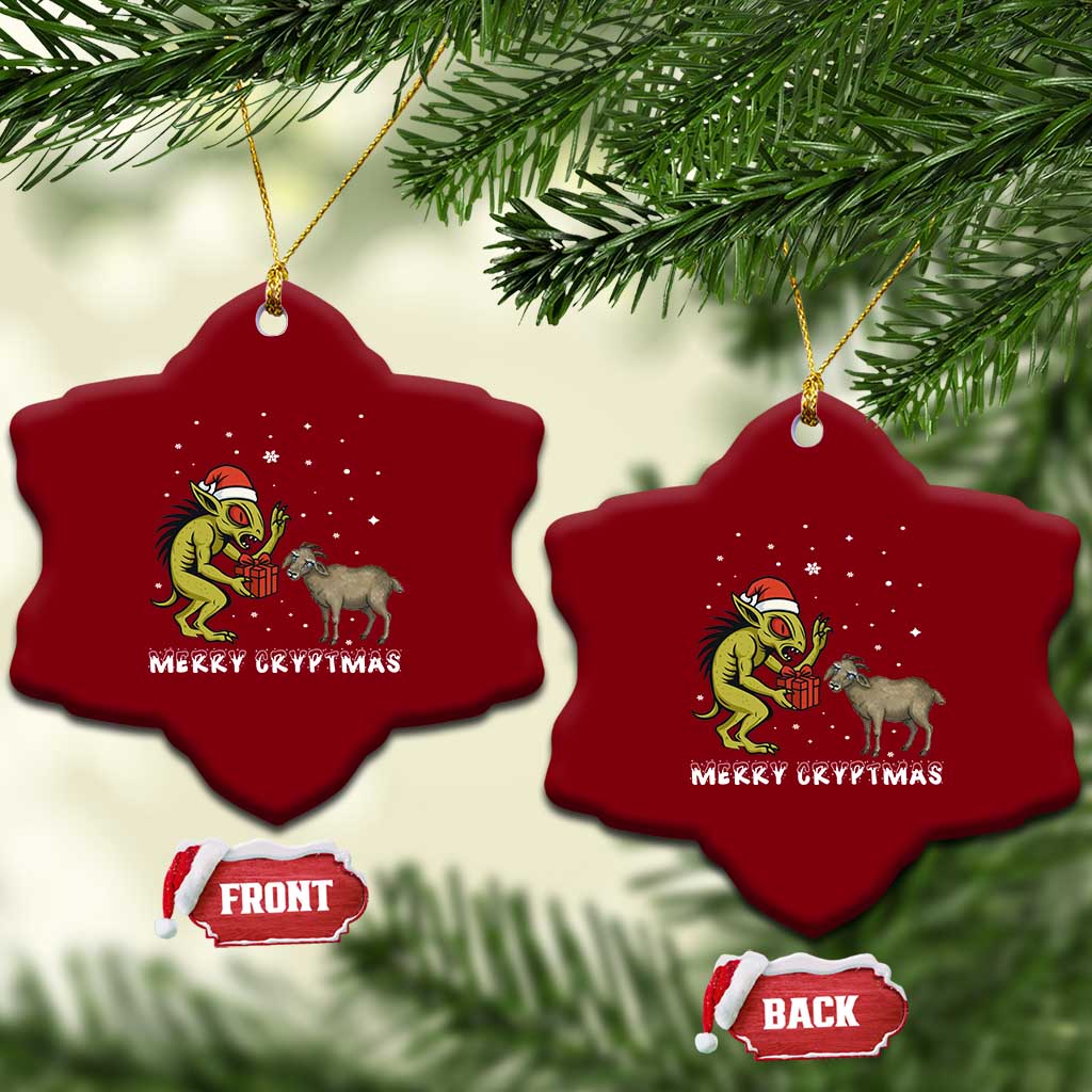 Funny Chupacabra Ceramic Ornament Merry Cryptmas Xmas Gift - Wonder Print Shop