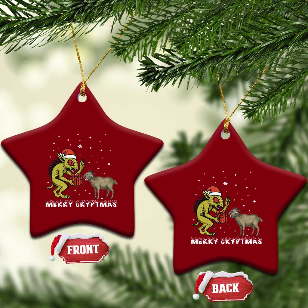 Funny Chupacabra Ceramic Ornament Merry Cryptmas Xmas Gift - Wonder Print Shop