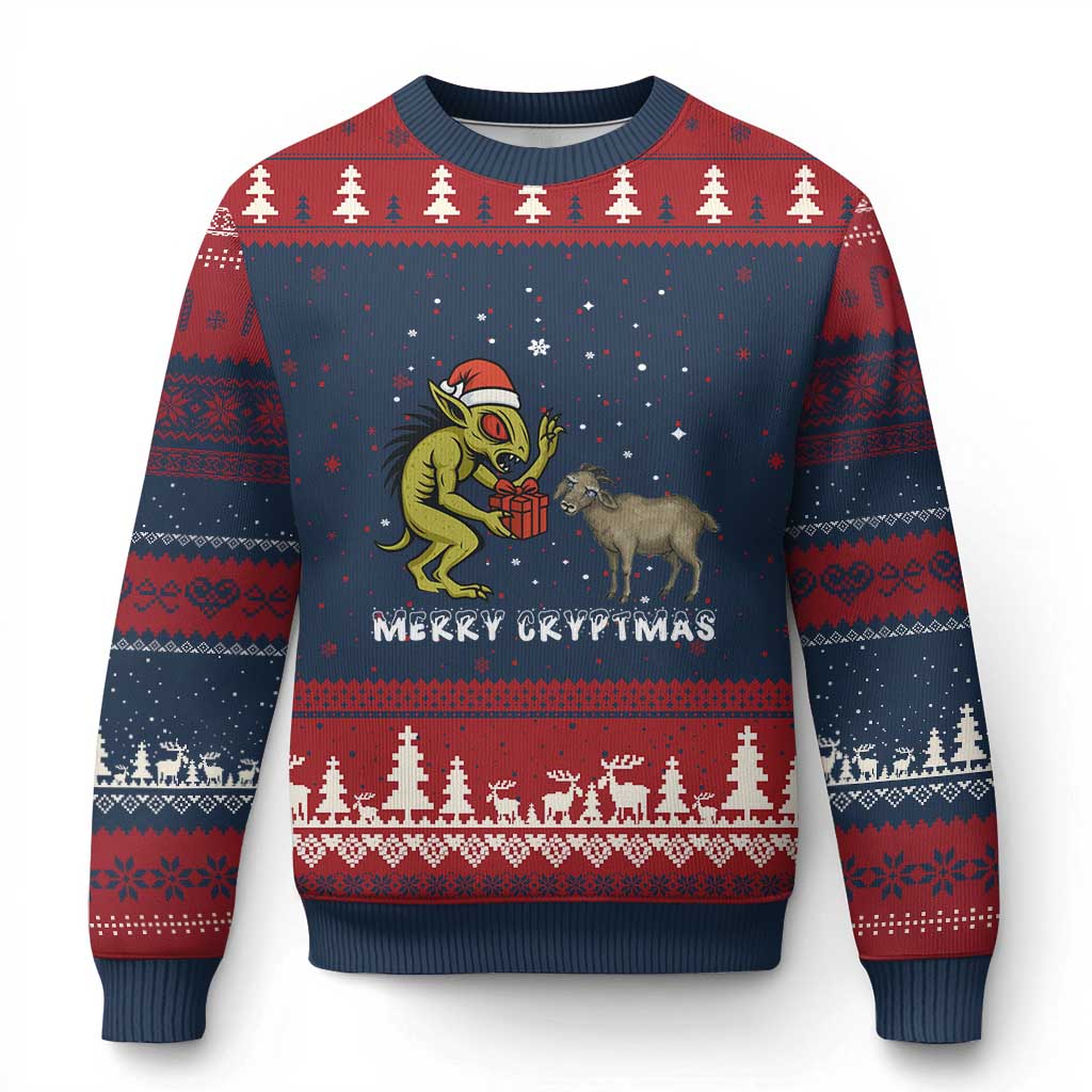 Funny Chupacabra Ugly Christmas Sweater Merry Cryptmas Christmas Gift - Wonder Print Shop
