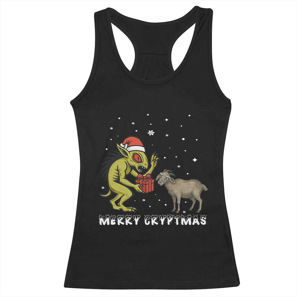 Funny Chupacabra Racerback Tank Top Merry Cryptmas Christmas Gift - Wonder Print Shop