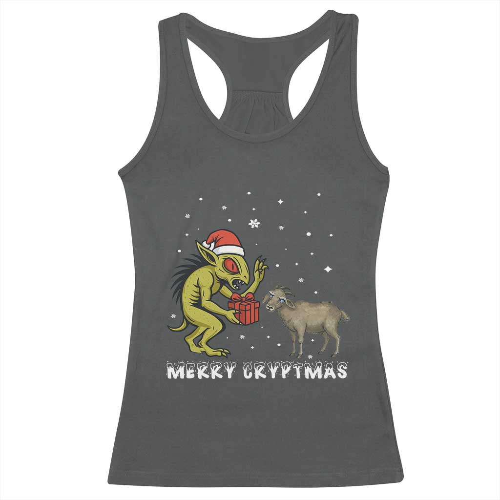 Funny Chupacabra Racerback Tank Top Merry Cryptmas Christmas Gift - Wonder Print Shop