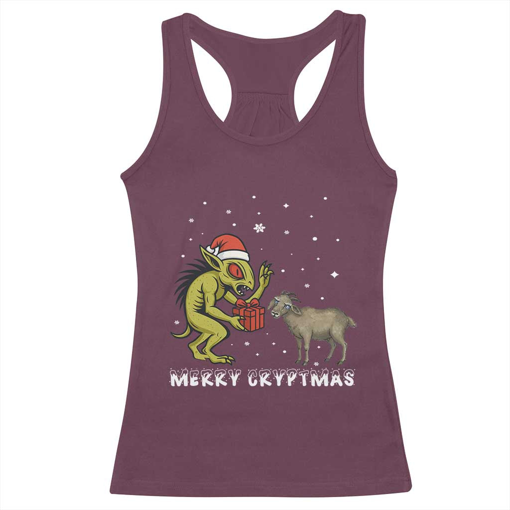 Funny Chupacabra Racerback Tank Top Merry Cryptmas Christmas Gift - Wonder Print Shop