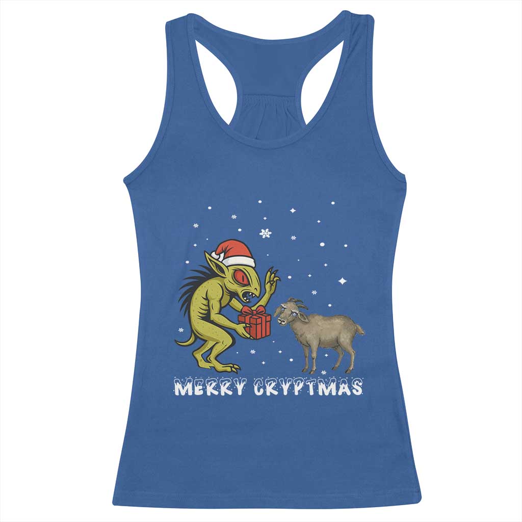Funny Chupacabra Racerback Tank Top Merry Cryptmas Christmas Gift - Wonder Print Shop