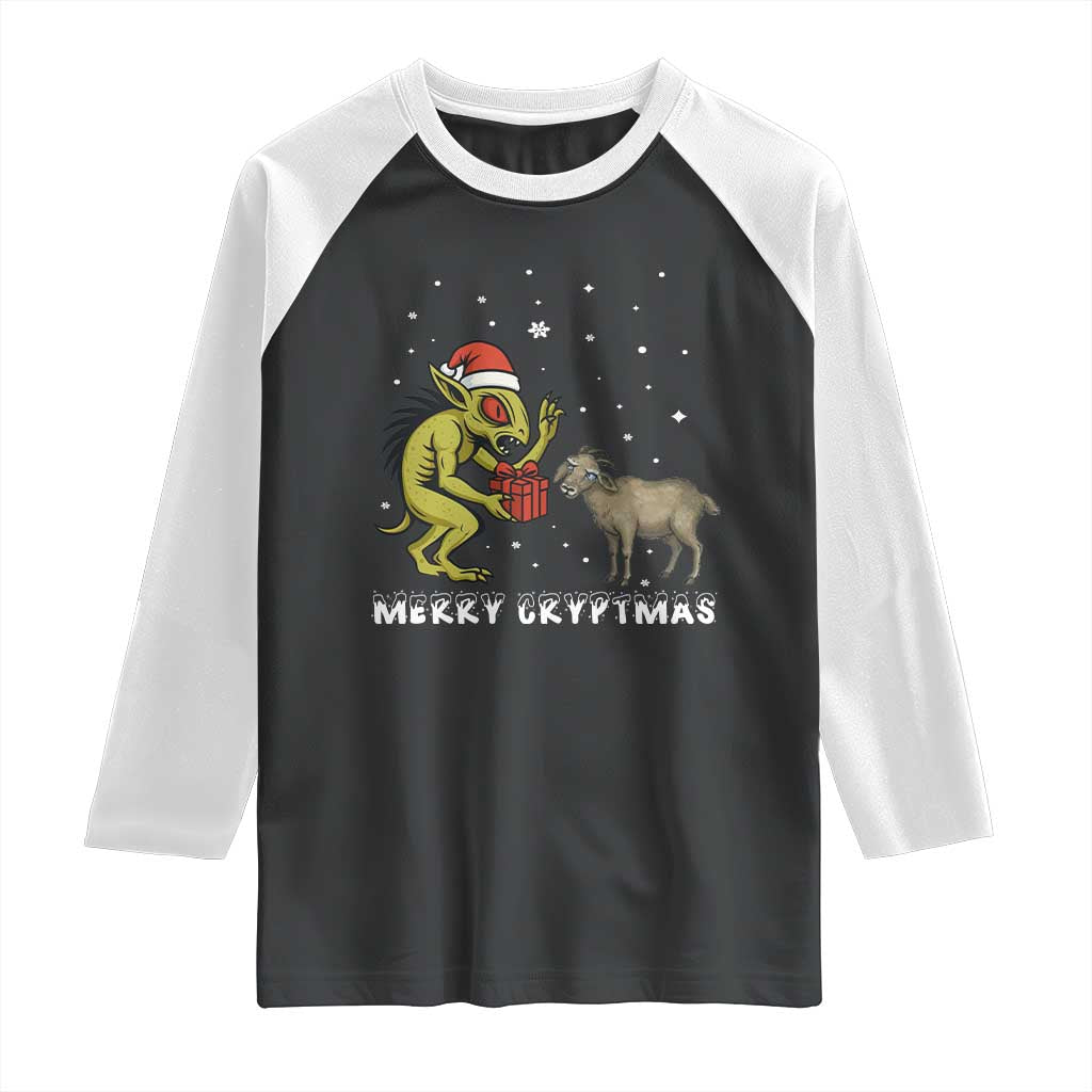 Funny Chupacabra Raglan Shirt Merry Cryptmas Christmas Gift - Wonder Print Shop