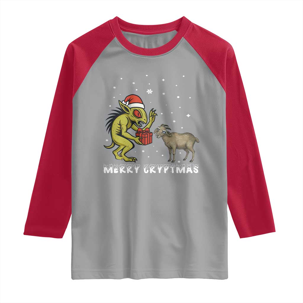 Funny Chupacabra Raglan Shirt Merry Cryptmas Christmas Gift - Wonder Print Shop