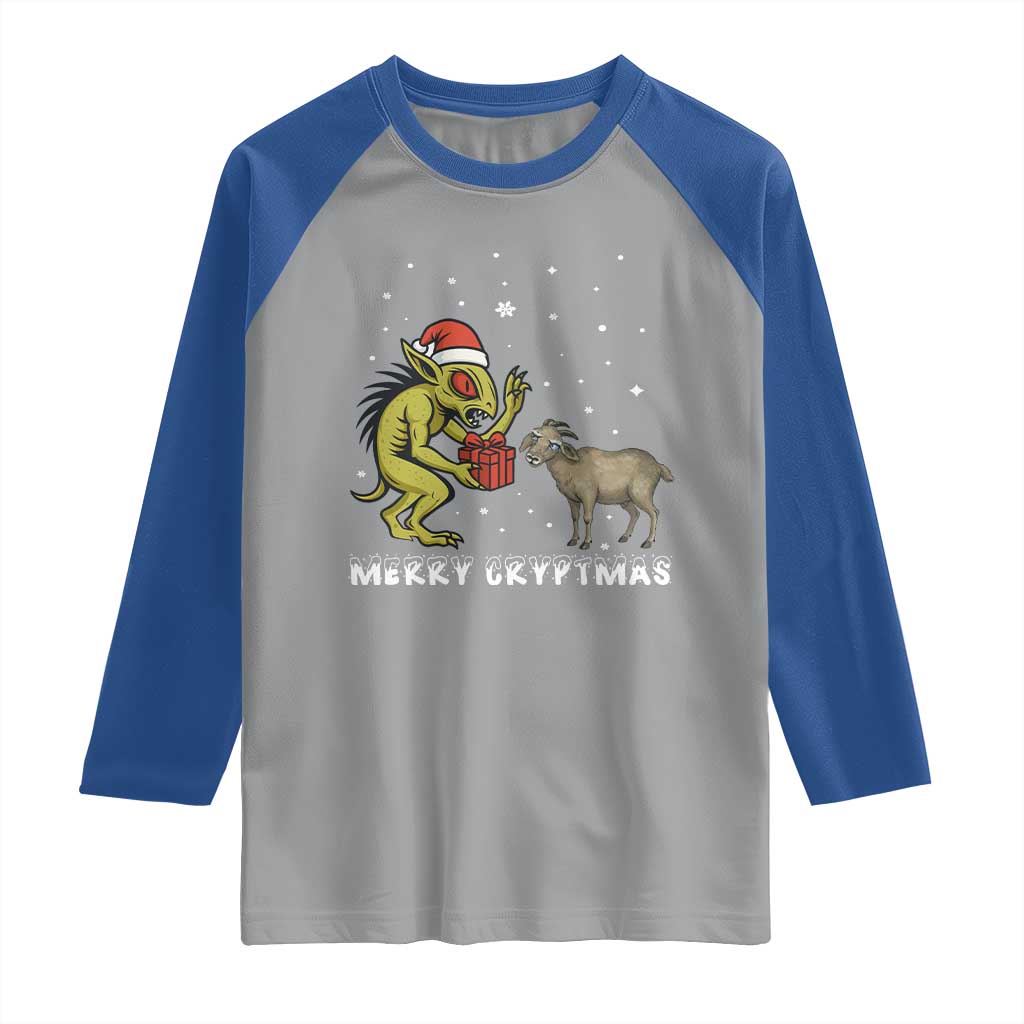 Funny Chupacabra Raglan Shirt Merry Cryptmas Christmas Gift - Wonder Print Shop