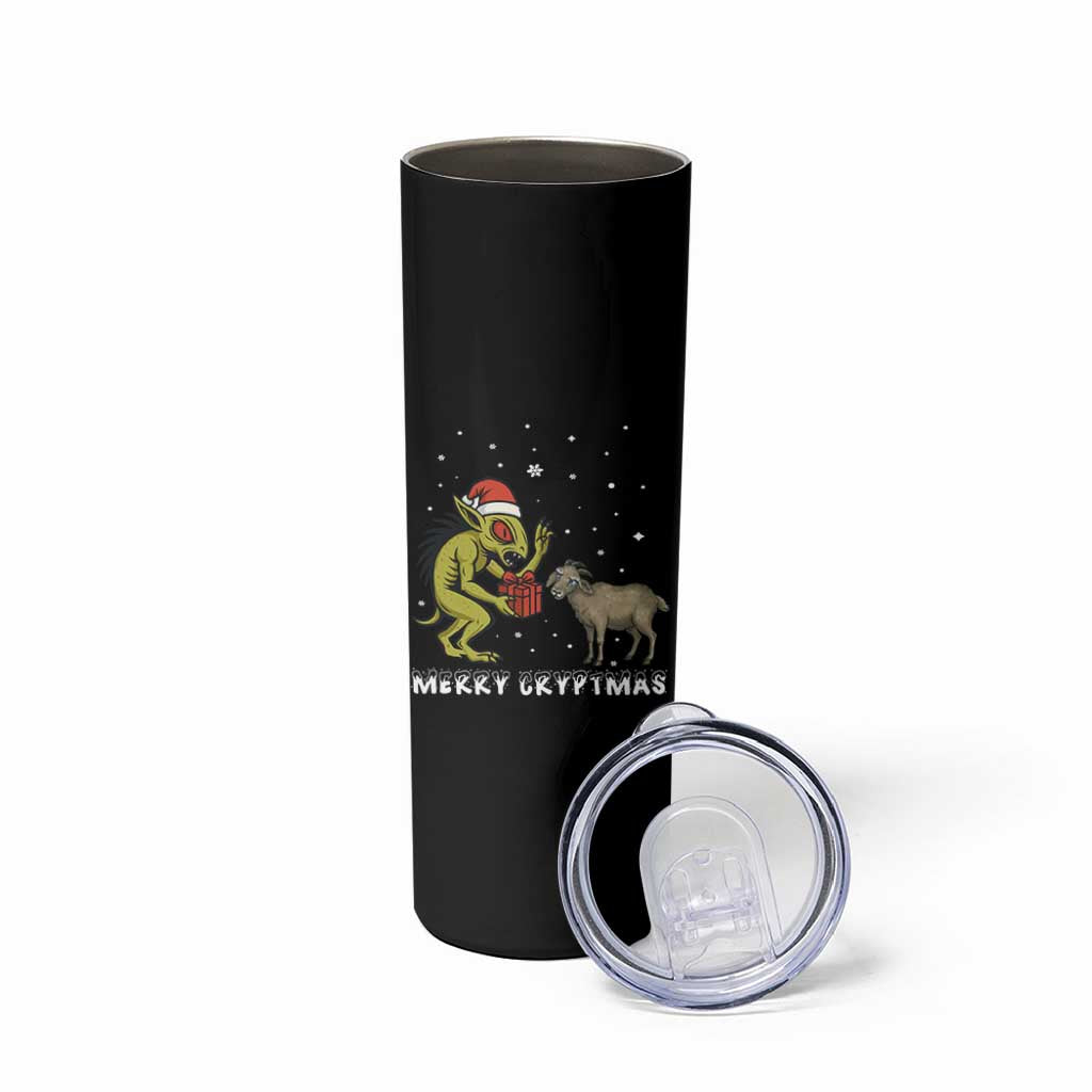 Funny Chupacabra Skinny Tumbler Merry Cryptmas Christmas Gift