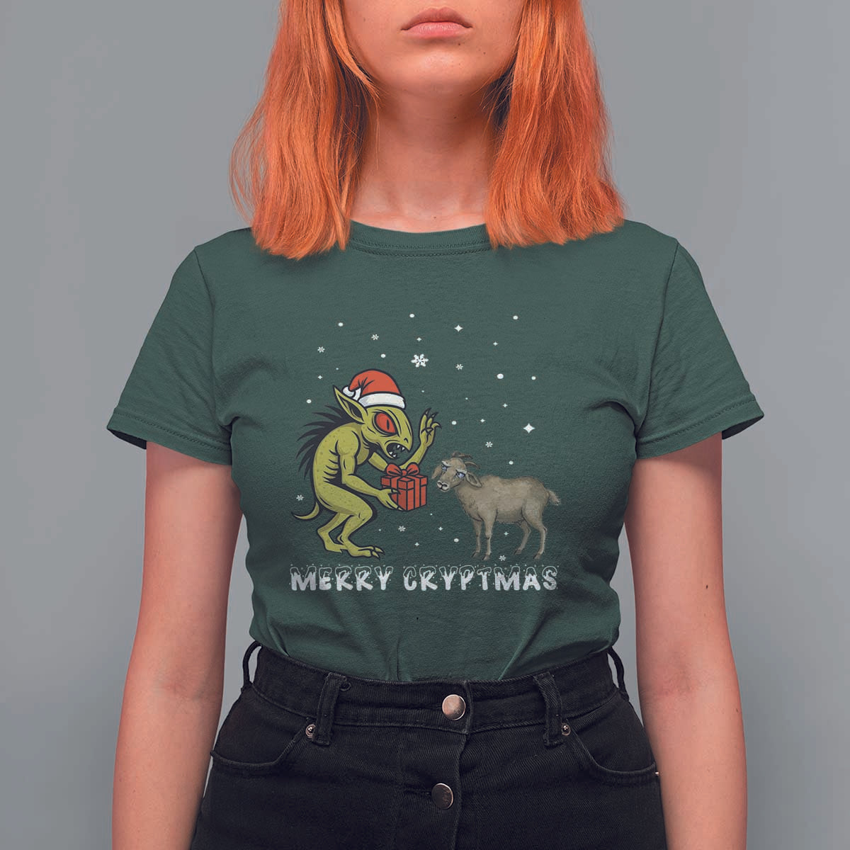 Funny Chupacabra T Shirt For Women Merry Cryptmas Christmas Gift - Wonder Print Shop