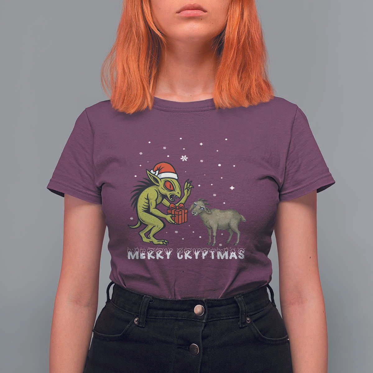 Funny Chupacabra T Shirt For Women Merry Cryptmas Christmas Gift - Wonder Print Shop