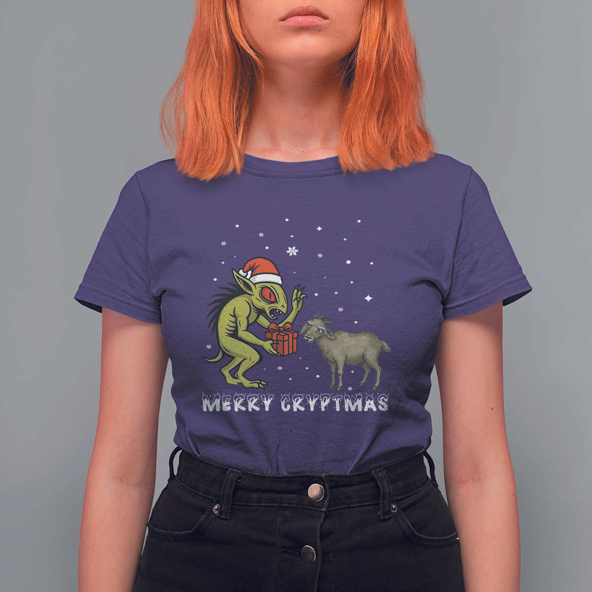 Funny Chupacabra T Shirt For Women Merry Cryptmas Christmas Gift - Wonder Print Shop