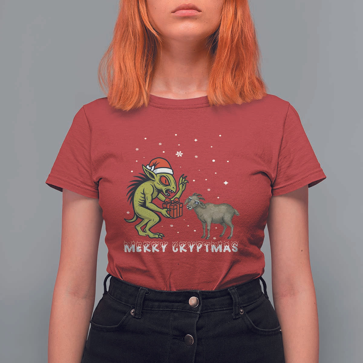 Funny Chupacabra T Shirt For Women Merry Cryptmas Christmas Gift - Wonder Print Shop