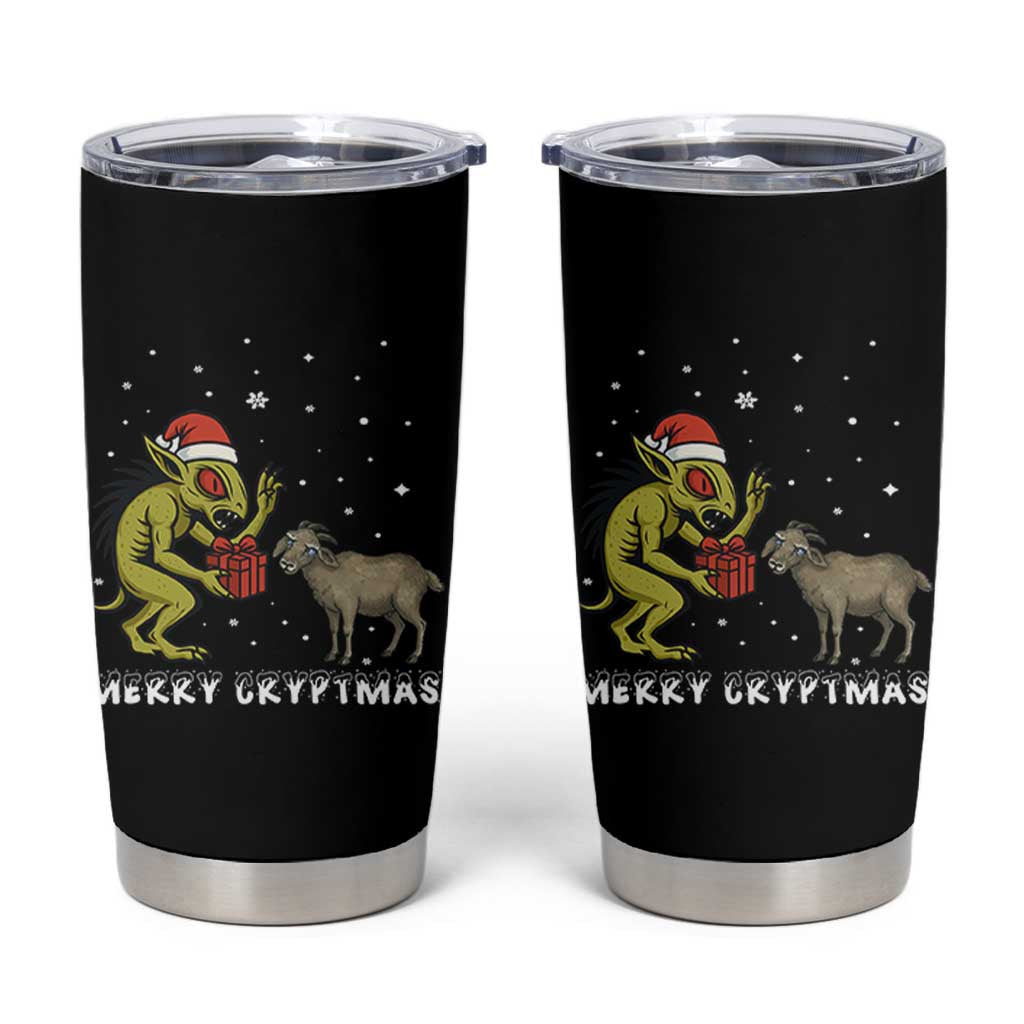 Funny Chupacabra Tumbler Cup Merry Cryptmas Christmas Gift