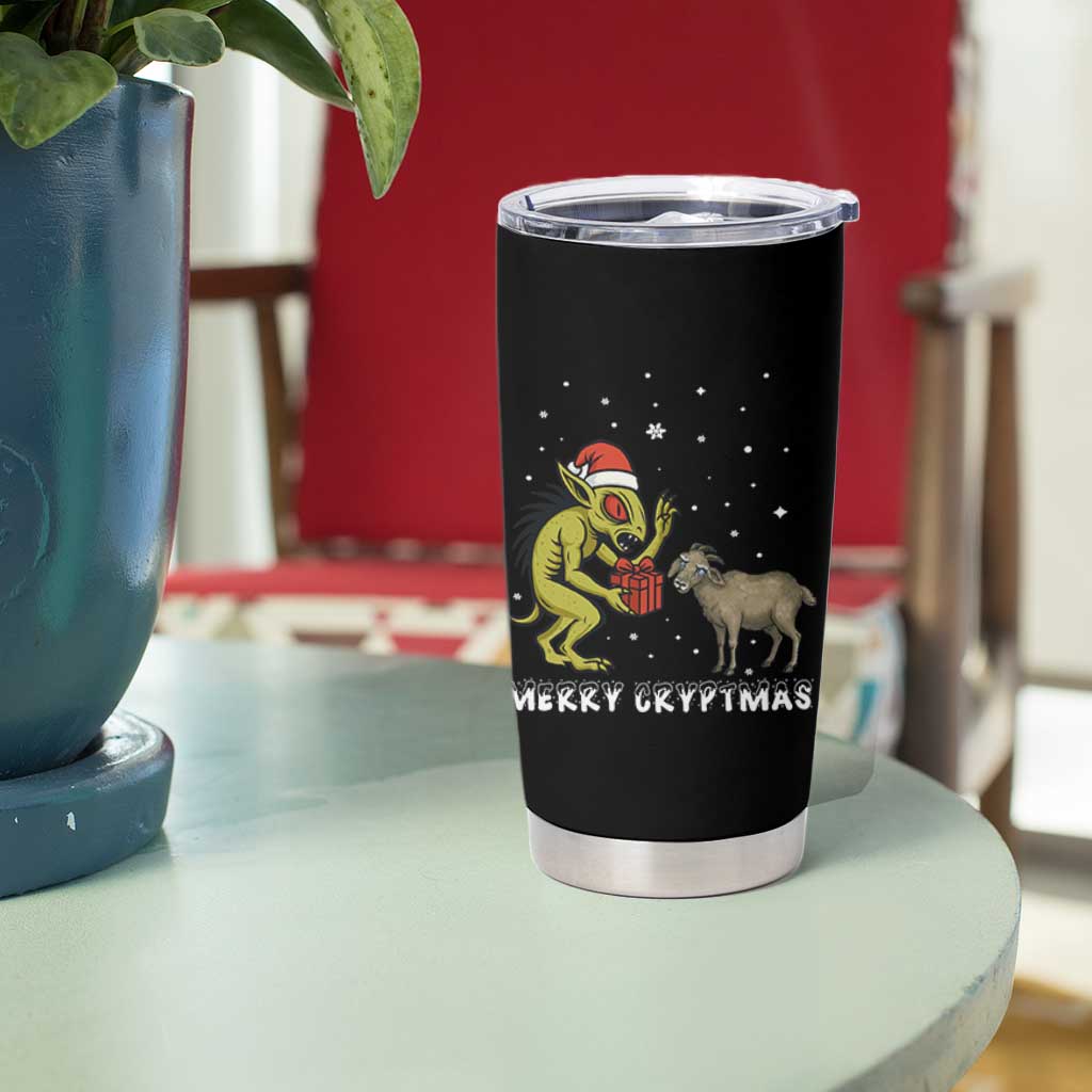Funny Chupacabra Tumbler Cup Merry Cryptmas Christmas Gift