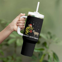 Funny Chupacabra Tumbler With Handle Merry Cryptmas Christmas Gift
