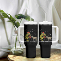 Funny Chupacabra Tumbler With Handle Merry Cryptmas Christmas Gift