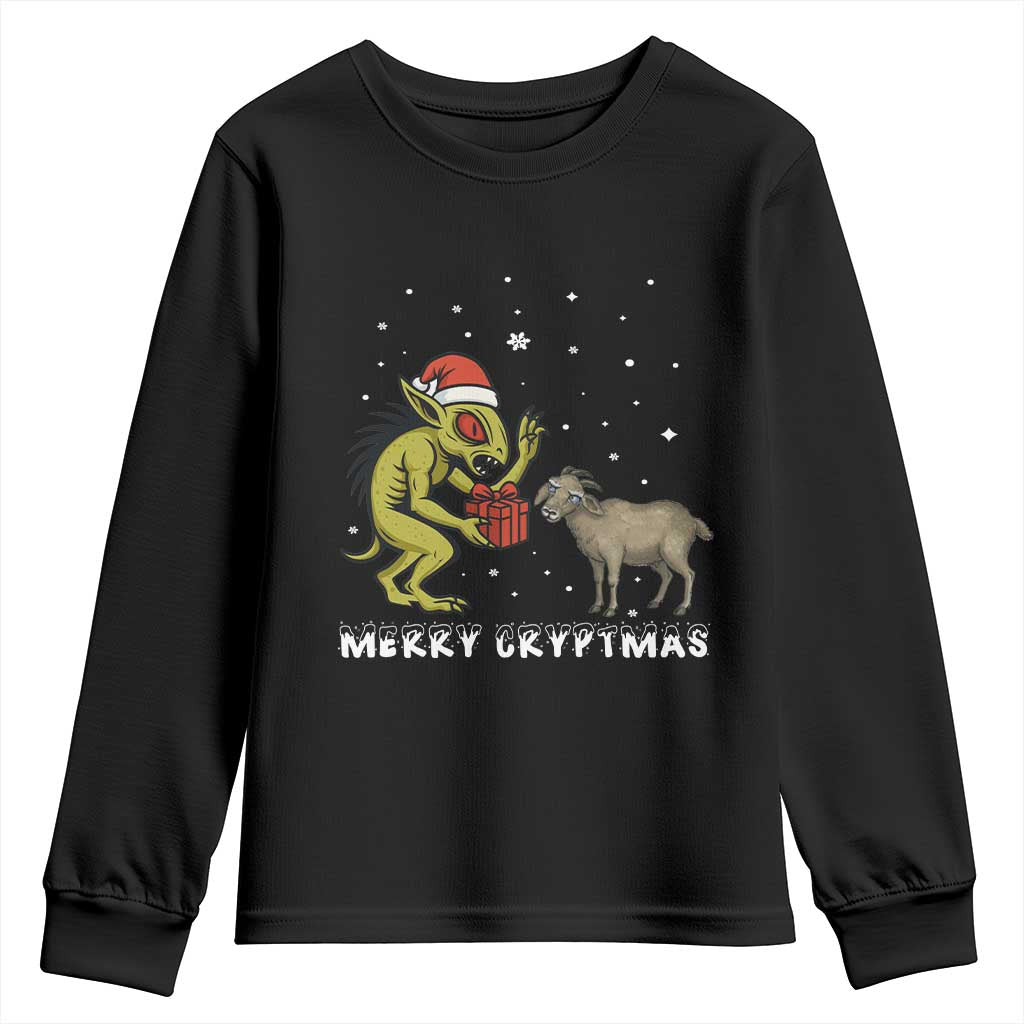 Funny Chupacabra Youth Sweatshirt Merry Cryptmas Christmas Gift - Wonder Print Shop