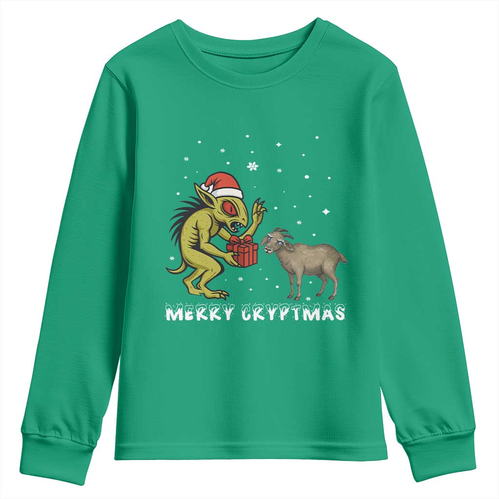 Funny Chupacabra Youth Sweatshirt Merry Cryptmas Christmas Gift - Wonder Print Shop