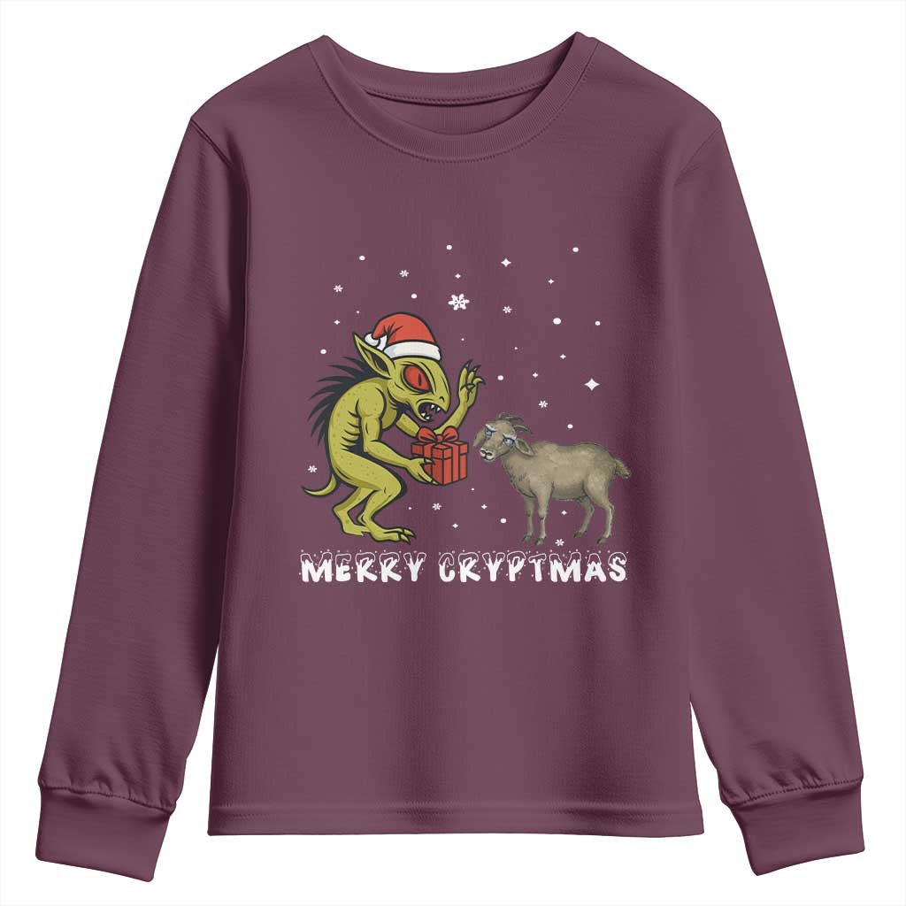 Funny Chupacabra Youth Sweatshirt Merry Cryptmas Christmas Gift - Wonder Print Shop