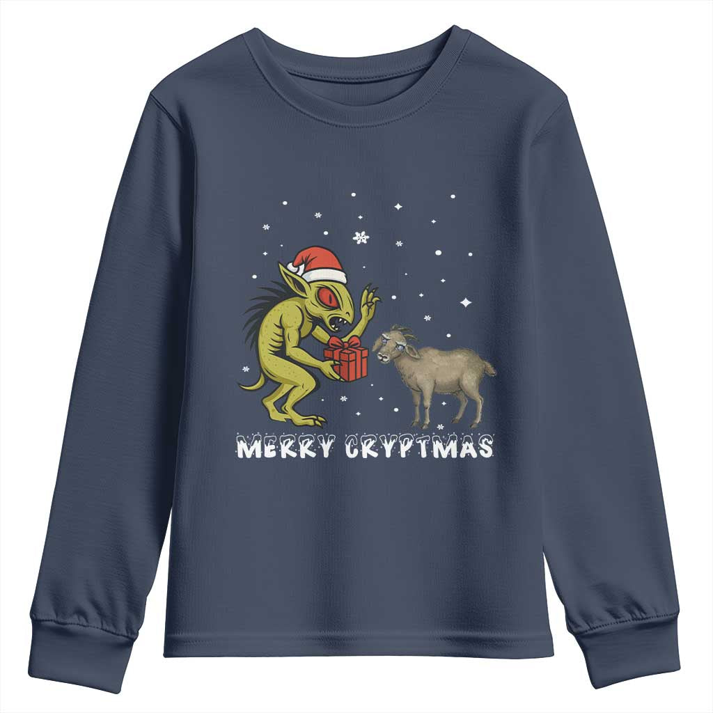 Funny Chupacabra Youth Sweatshirt Merry Cryptmas Christmas Gift - Wonder Print Shop