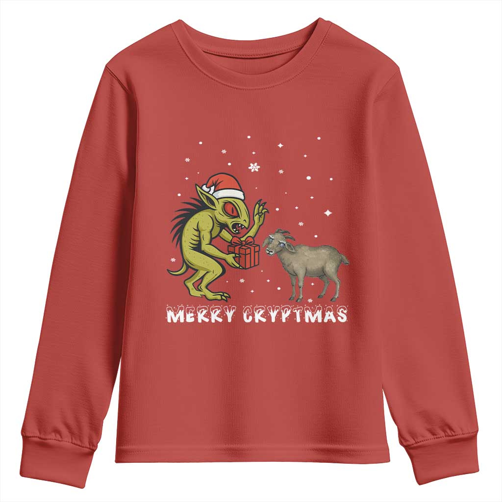 Funny Chupacabra Youth Sweatshirt Merry Cryptmas Christmas Gift - Wonder Print Shop