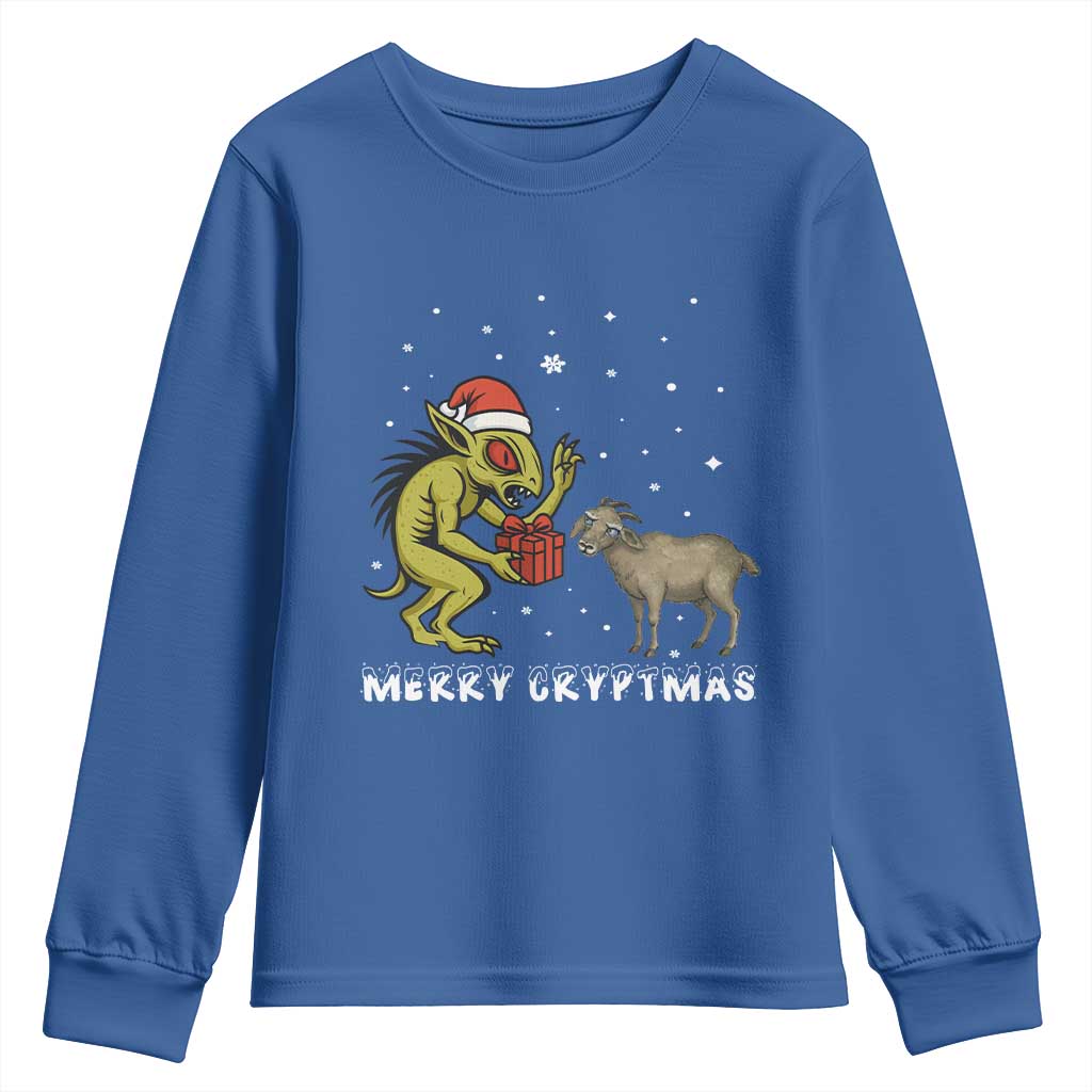 Funny Chupacabra Youth Sweatshirt Merry Cryptmas Christmas Gift - Wonder Print Shop