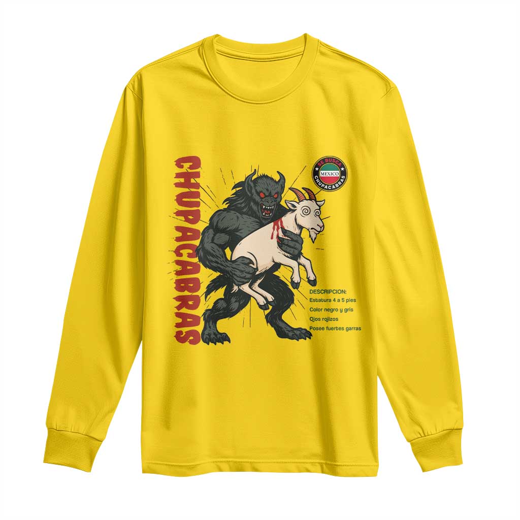 Chupacabra Long Sleeve Shirt Vintage Horror Cryptid Gift - Wonder Print Shop