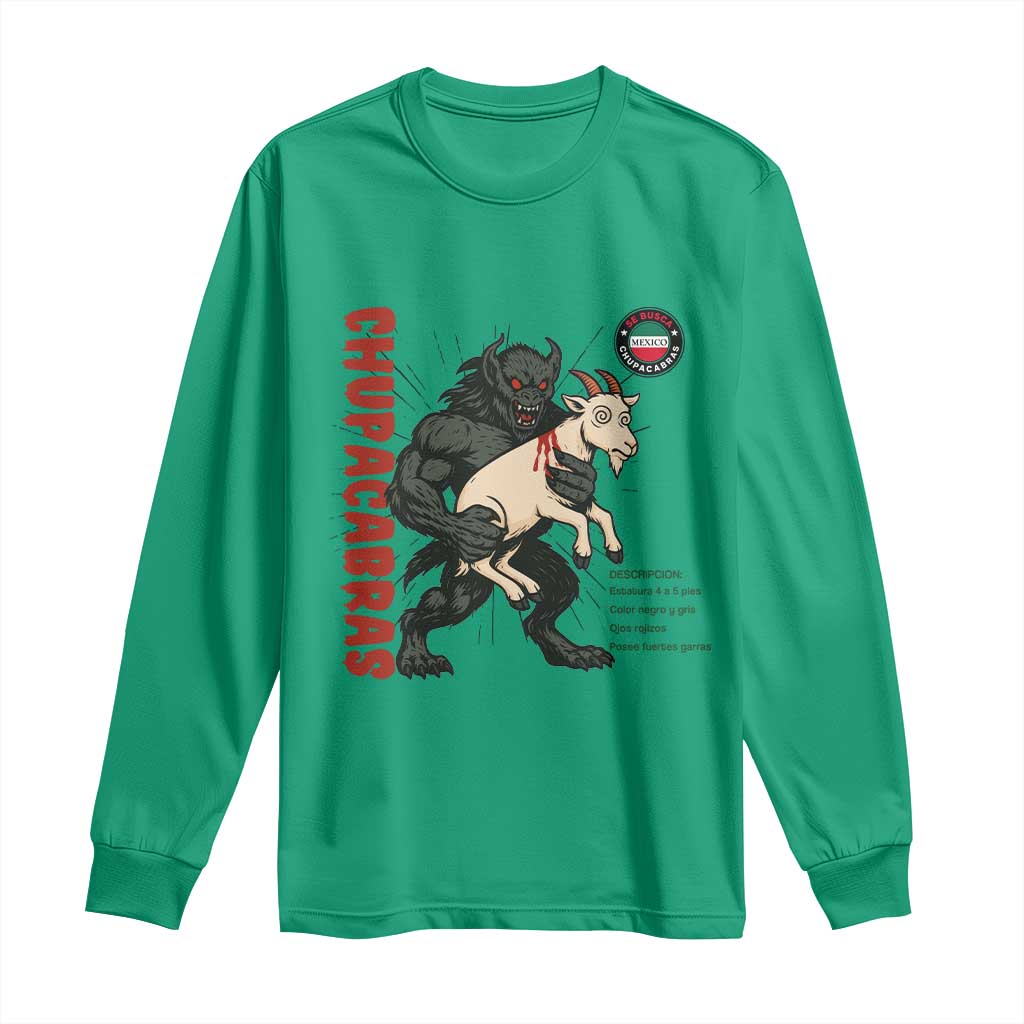 Chupacabra Long Sleeve Shirt Vintage Horror Cryptid Gift - Wonder Print Shop