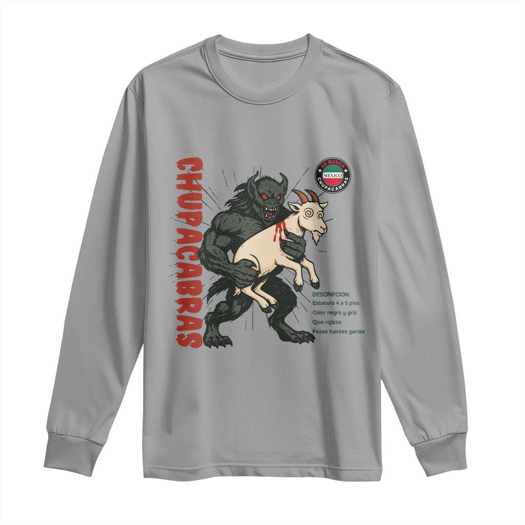 Chupacabra Long Sleeve Shirt Vintage Horror Cryptid Gift - Wonder Print Shop