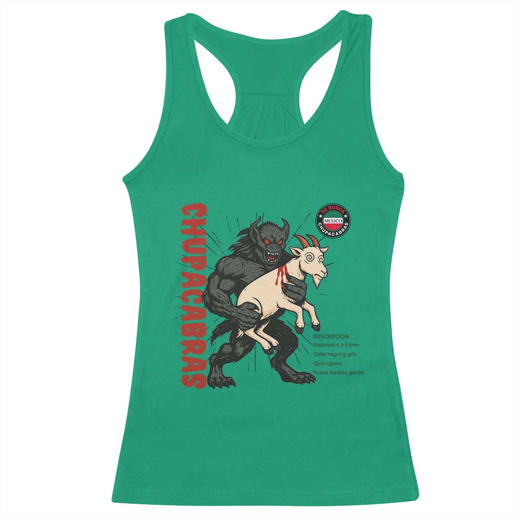 Chupacabra Racerback Tank Top Vintage Horror Cryptid Gift - Wonder Print Shop