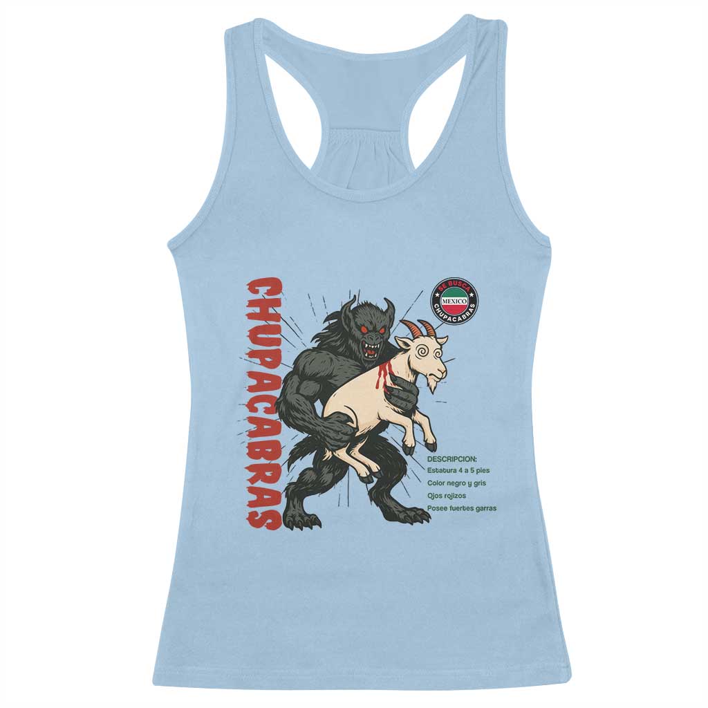 Chupacabra Racerback Tank Top Vintage Horror Cryptid Gift - Wonder Print Shop