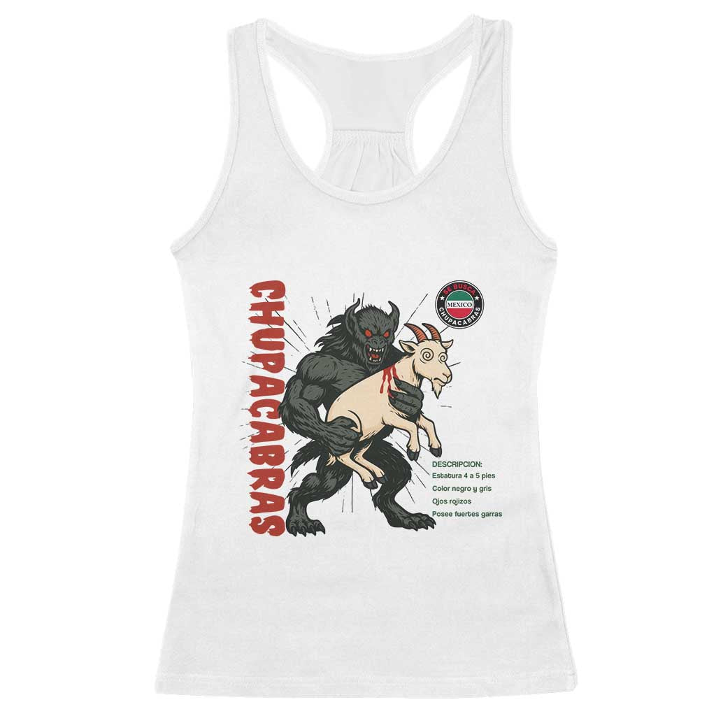 Chupacabra Racerback Tank Top Vintage Horror Cryptid Gift - Wonder Print Shop