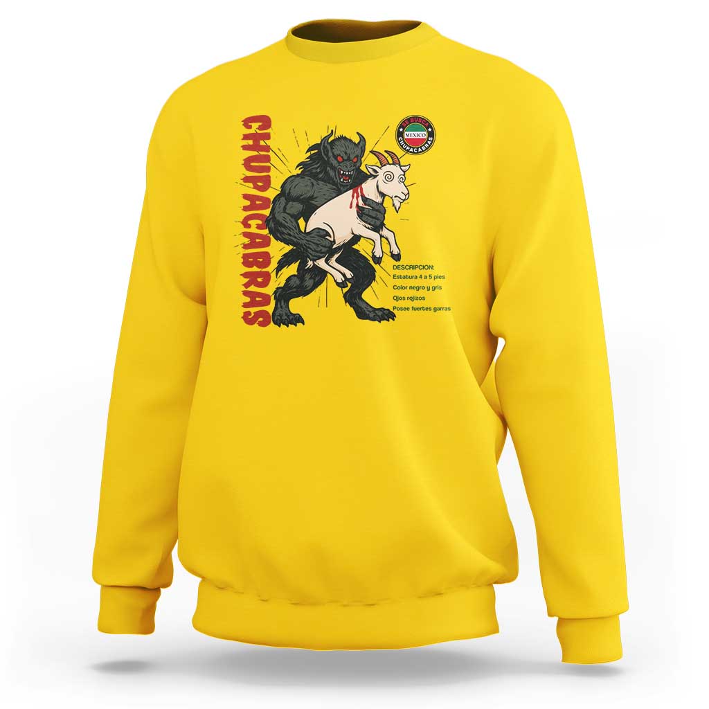Chupacabra Sweatshirt Vintage Horror Cryptid Gift - Wonder Print Shop