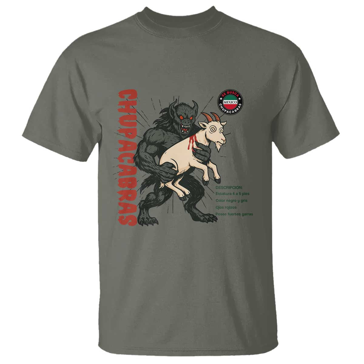 Chupacabra T Shirt Vintage Horror Cryptid Gift - Wonder Print Shop