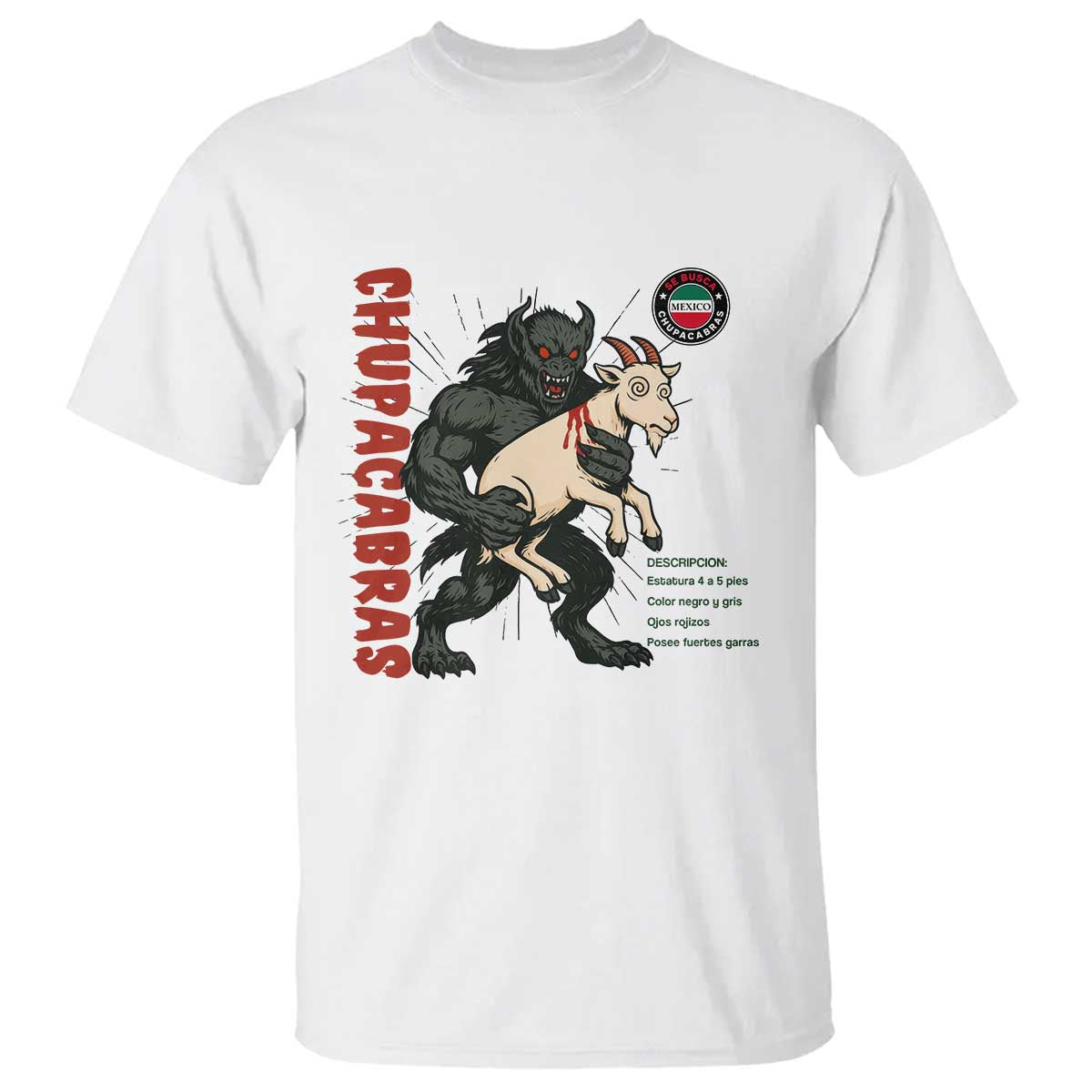 Chupacabra T Shirt Vintage Horror Cryptid Gift - Wonder Print Shop