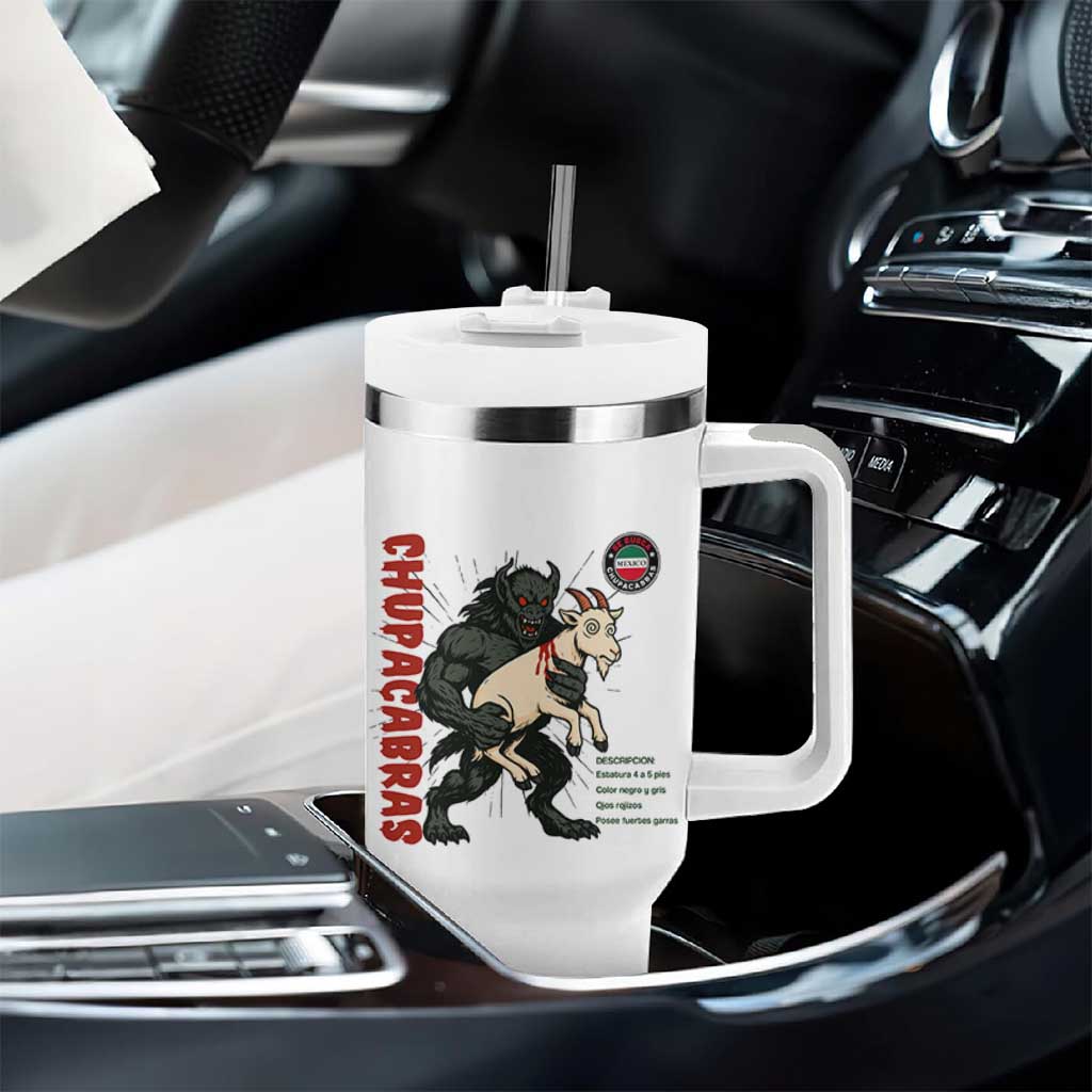 Chupacabra Tumbler With Handle Vintage Horror Cryptid Gift