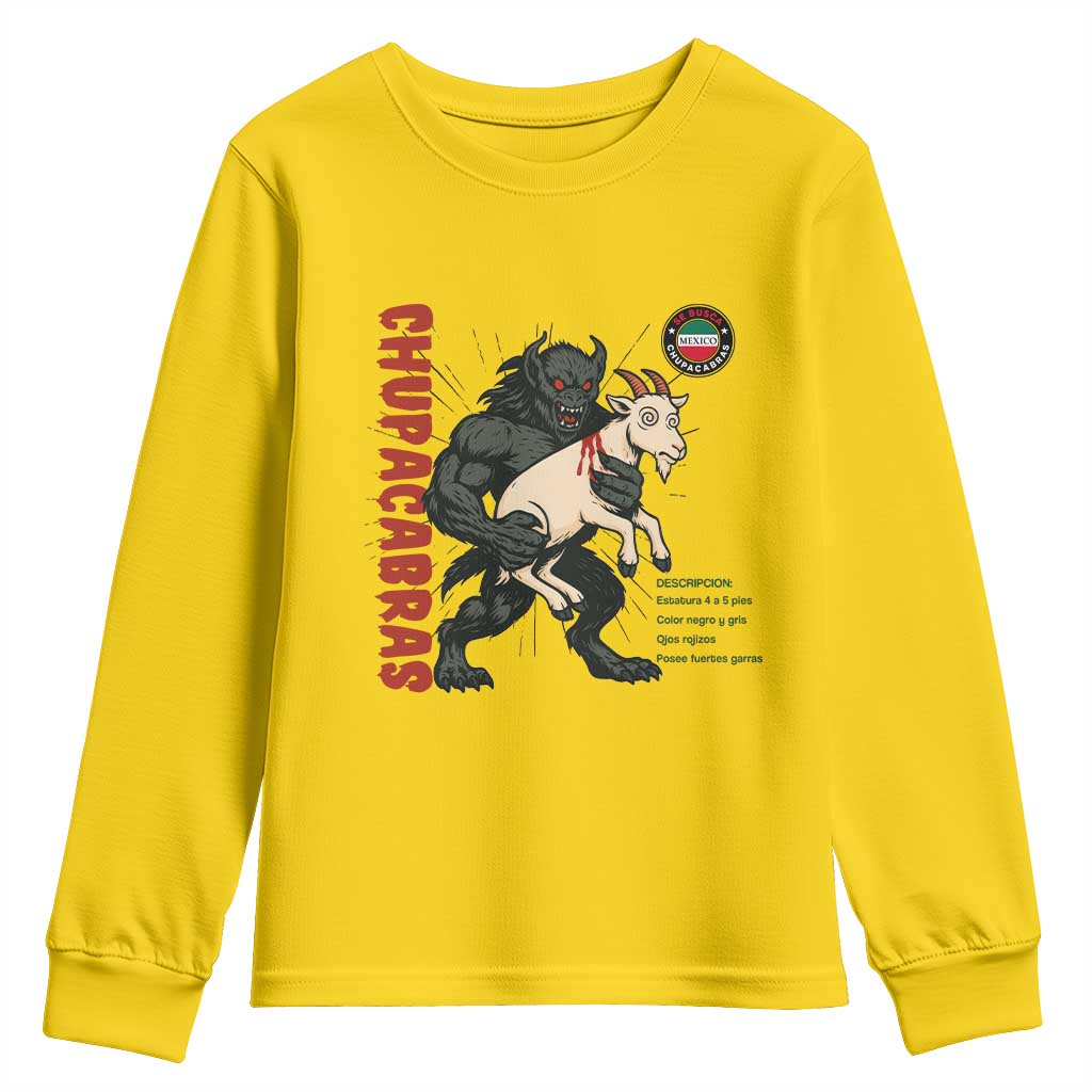 Chupacabra Youth Sweatshirt Vintage Horror Cryptid Gift - Wonder Print Shop