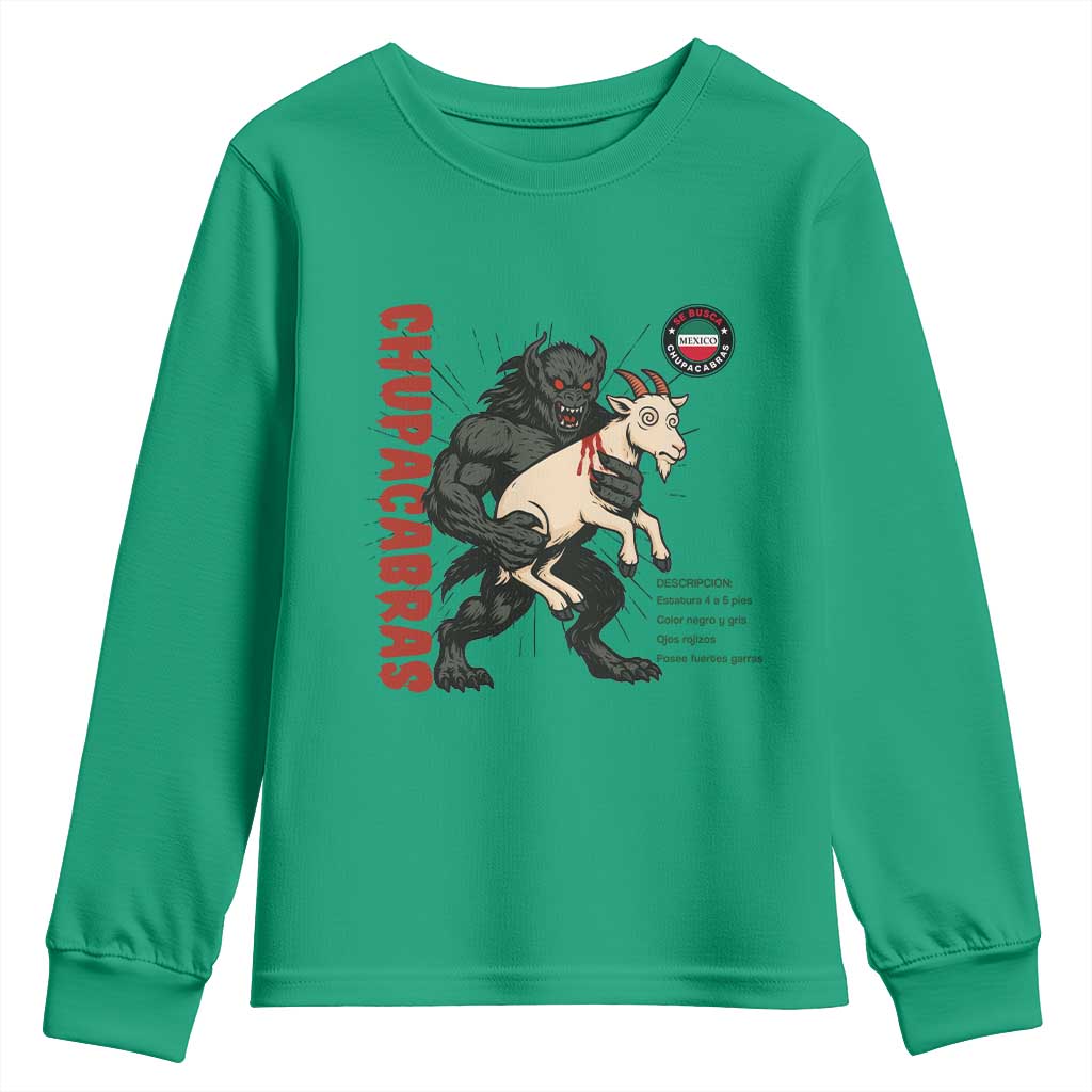 Chupacabra Youth Sweatshirt Vintage Horror Cryptid Gift - Wonder Print Shop