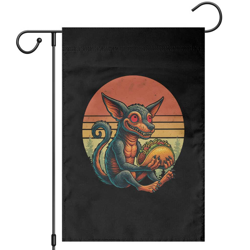 Funny Chupacabra Eat Tacos Cryptid Gift Garden Flag - Wonder Print Shop