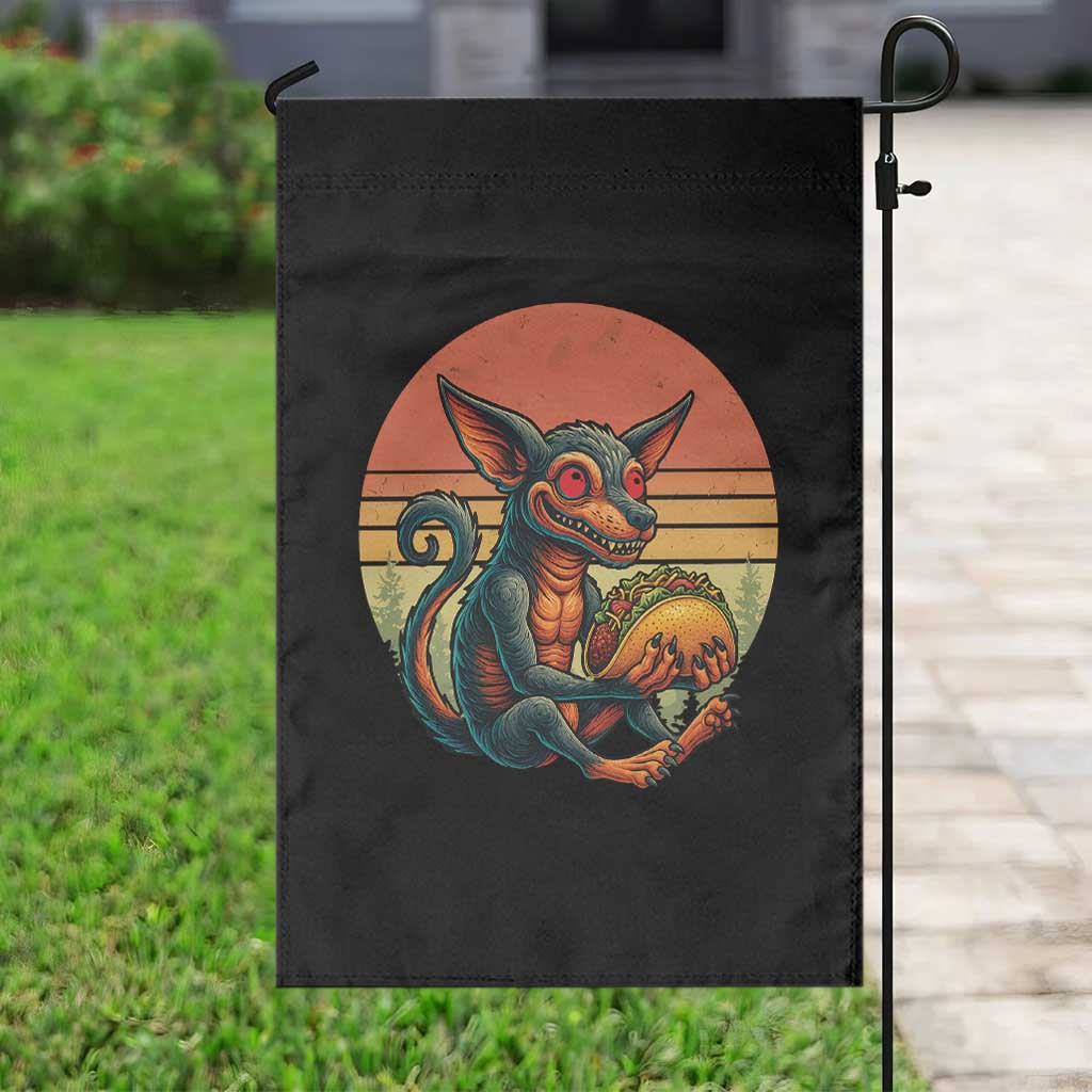 Funny Chupacabra Eat Tacos Cryptid Gift Garden Flag - Wonder Print Shop