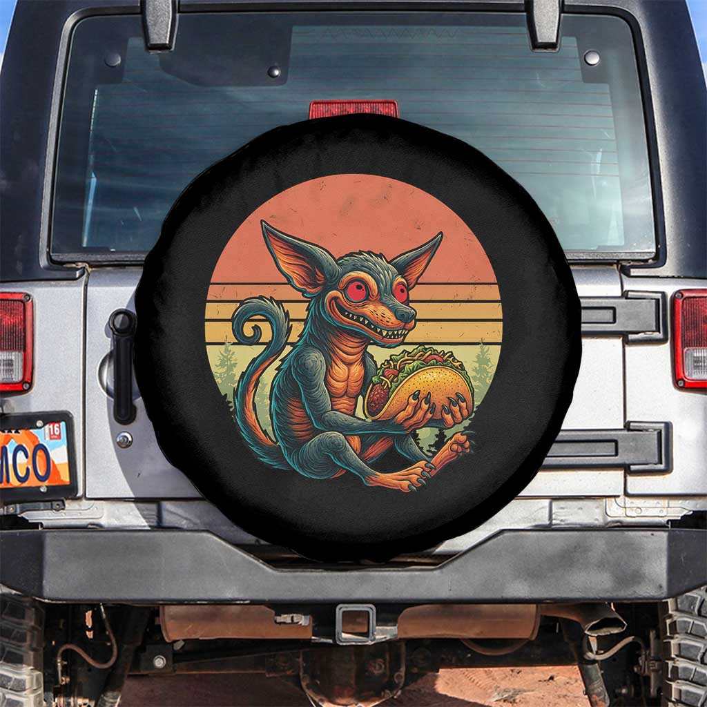 Funny Chupacabra Eat Tacos Cryptid Gift Spare Tire Cover - Wonder Print Shop