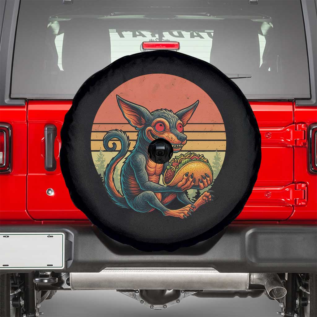 Funny Chupacabra Eat Tacos Cryptid Gift Spare Tire Cover - Wonder Print Shop