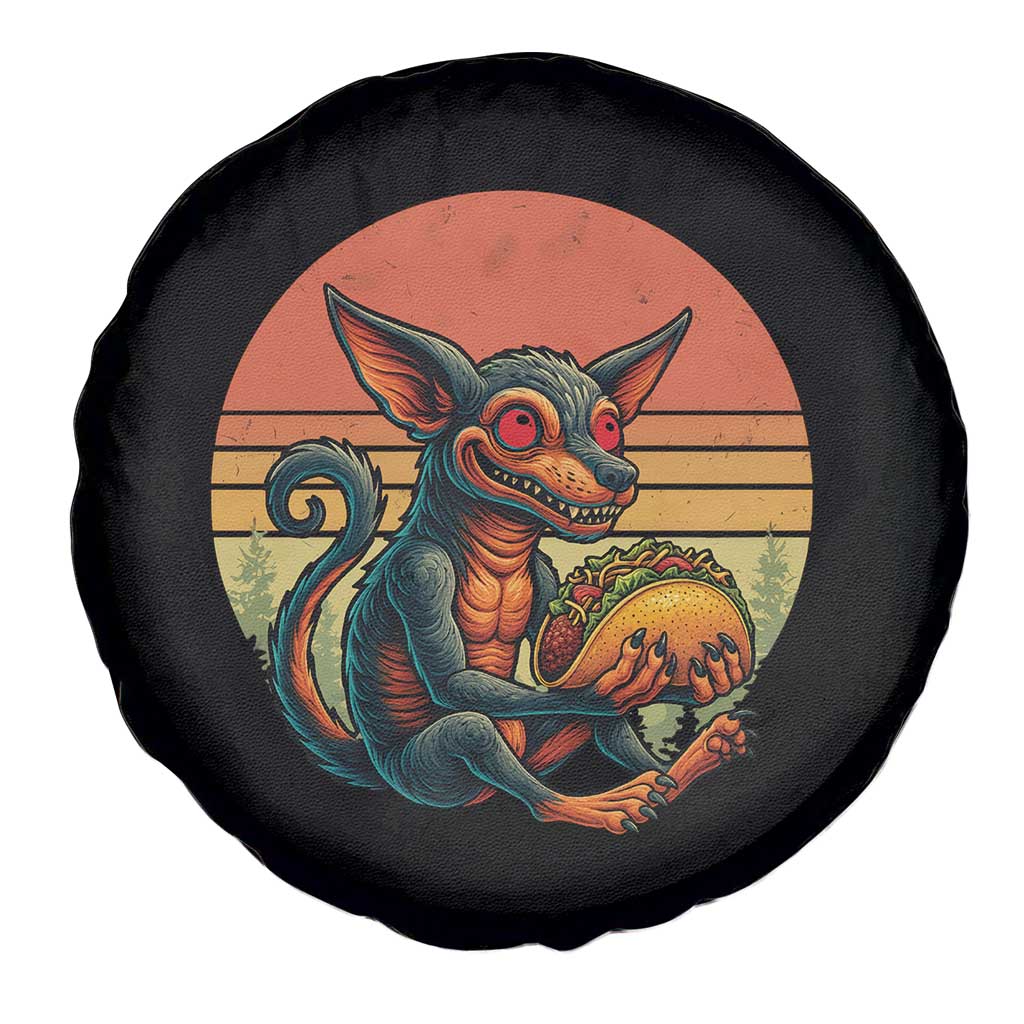 Funny Chupacabra Eat Tacos Cryptid Gift Spare Tire Cover - Wonder Print Shop