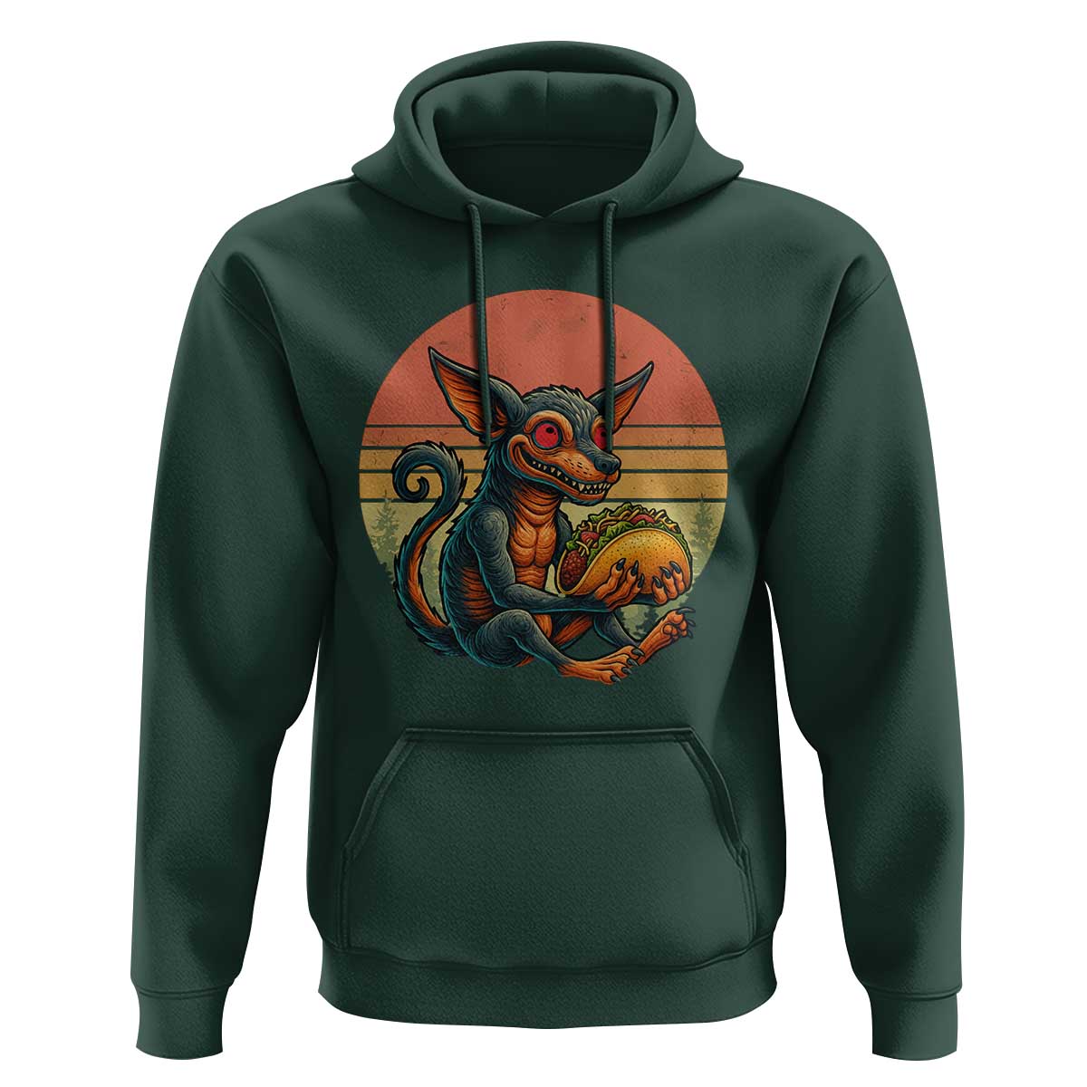Funny Chupacabra Eat Tacos Cryptid Gift Hoodie - Wonder Print Shop