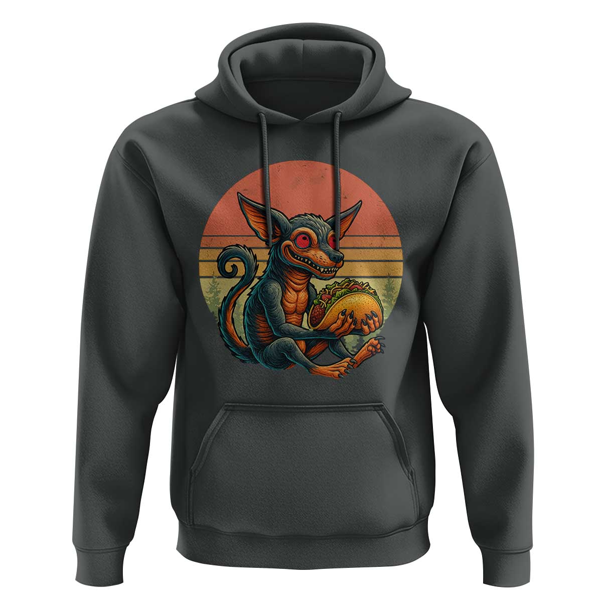 Funny Chupacabra Eat Tacos Cryptid Gift Hoodie - Wonder Print Shop