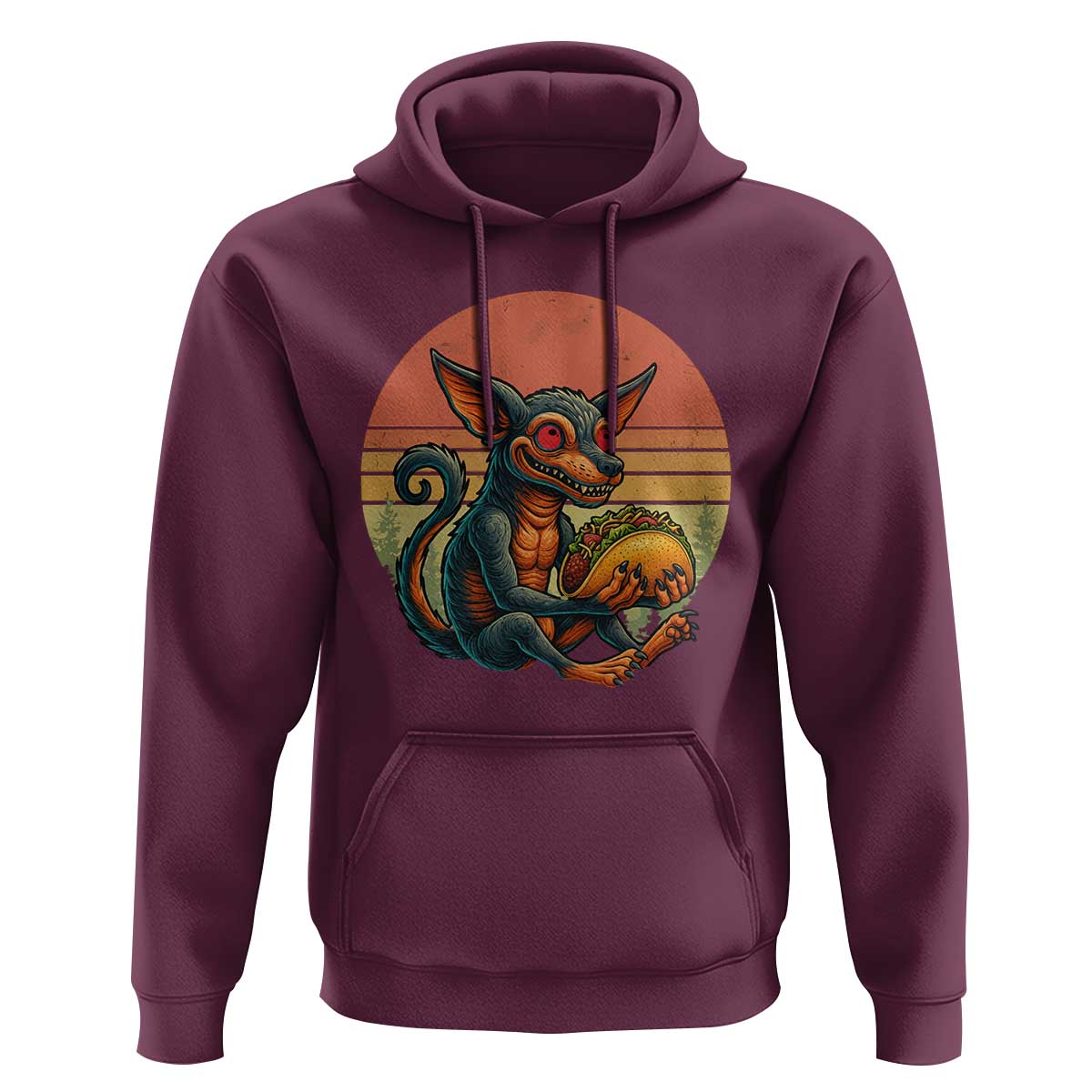 Funny Chupacabra Eat Tacos Cryptid Gift Hoodie - Wonder Print Shop